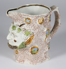 Ralph Wood Prattware Mask Jug "The Face of Bacchus" 19th Century