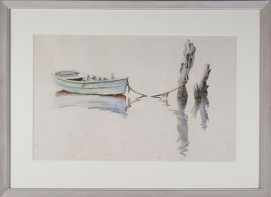 Doris Beer (1898-1967) Watercolor "Dory at Rest"