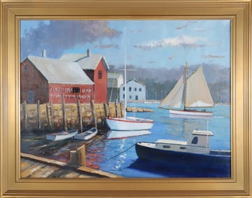 William Lowe Oil on Canvas "Motif #1 Rockport, Massachusetts"