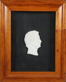 Plaster Silhouette of Composer Handel in Maple Frame, 19th Century