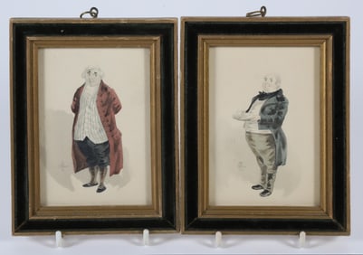 Pair of Miniature Charles Dickens Caricature Prints