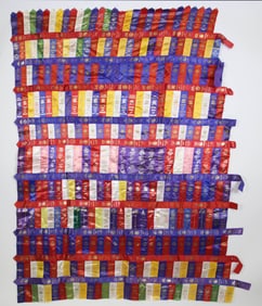 County Fair Ribbon Patchwork Quilt Top, circa 1945-1977