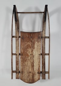 New England Paint Decorated Snow Sled, 19th Century
