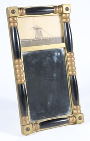 Vintage Wall Mirror with Framed 19th Century Photograph of Nantucket's Old Mill