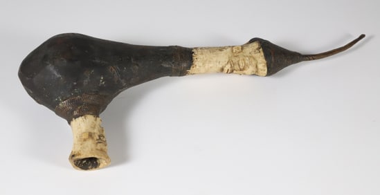 Carved Bone Tribal Pipe, 19th Century
