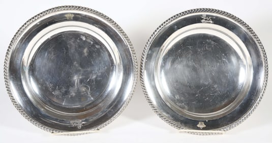 Pair of Sheffield Gadroon Border Plates, 19th Century