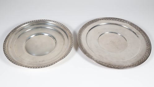Two Sterling Silver Plates