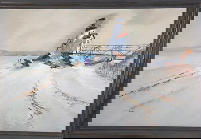Philip Hicken Acrylic on Canvas "Brant Point, Nantucket",