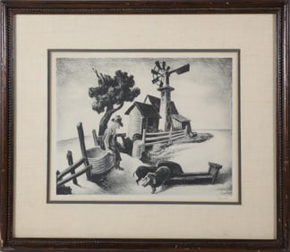 Thomas Hart Benton Black and White Print