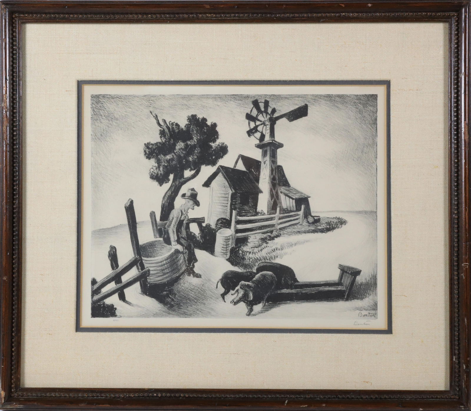 Thomas Hart Benton Black and White Print (1 of 6)