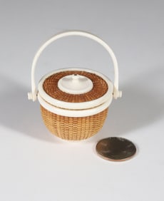 Nap Plank Miniature Round Covered Nantucket Basket