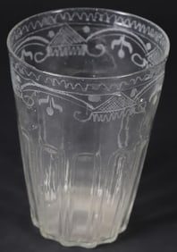 18th Century Etched Flip Glass Beaker