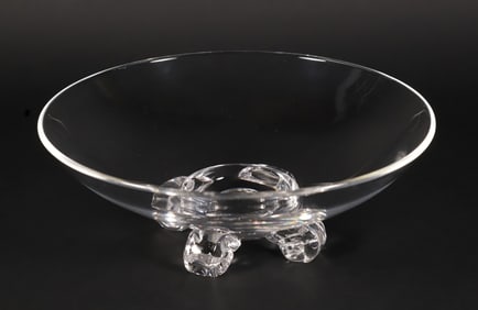 Steuben Crystal Large Round Bowl Designed by John Dreeves, circa 1942