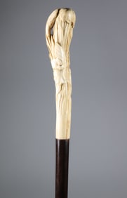 Antique Japanese Signed Walking Stick, 19th Century