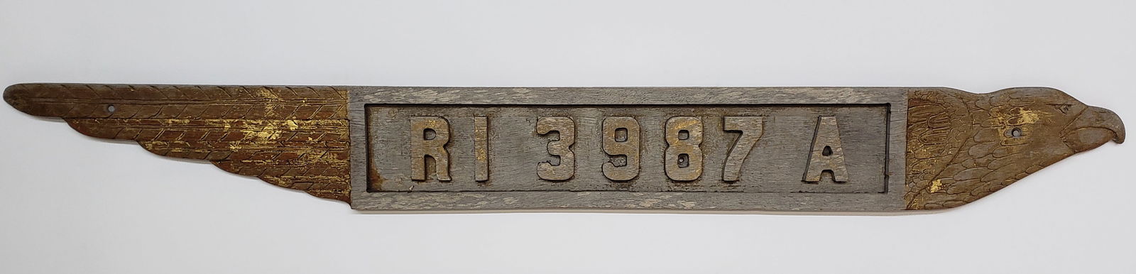 Vintage Carved and Painted Figural Eagle Quarterboard (1 of 5)