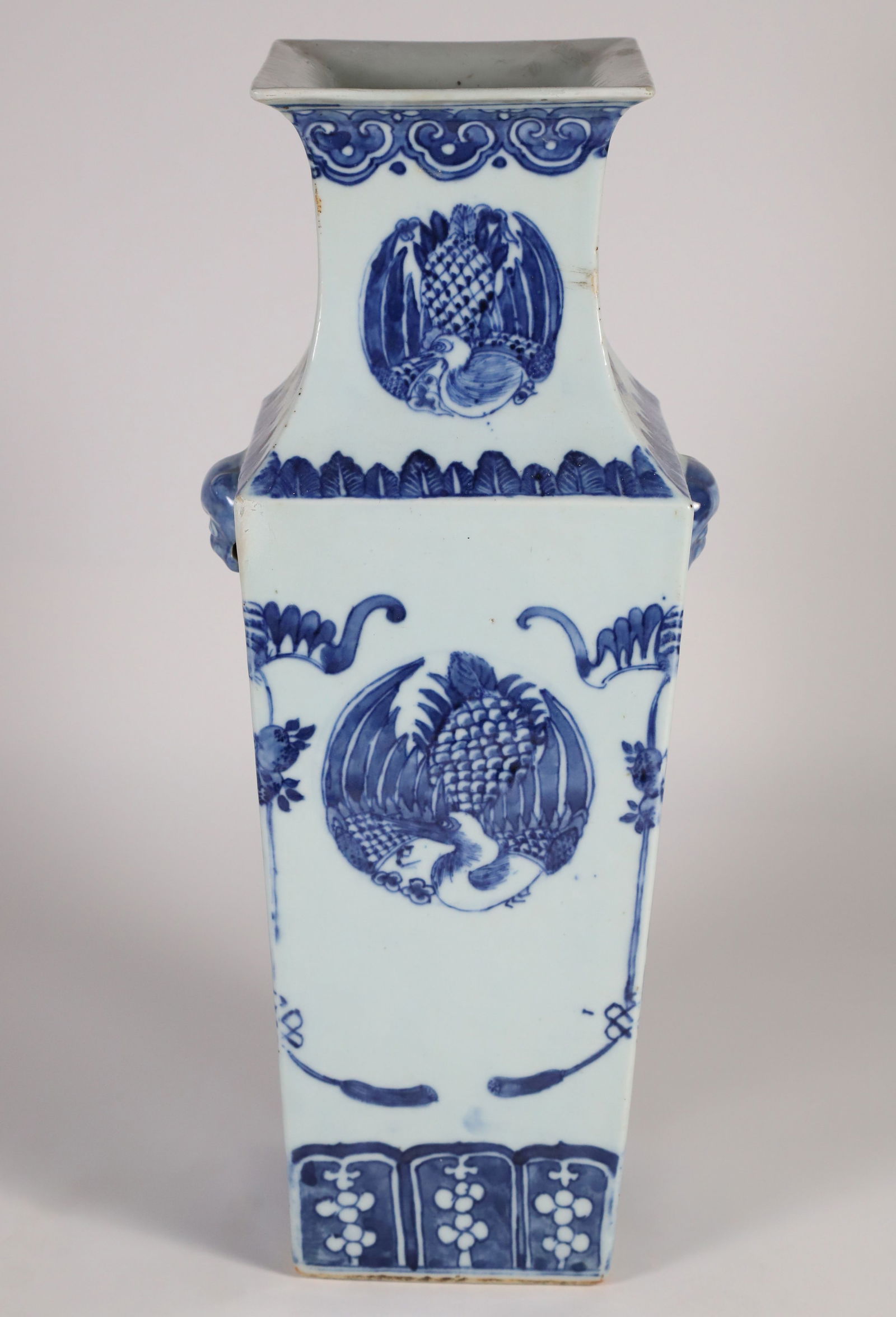 Blue and White Chinese Export Porcelain Square Vase, 19th Century (1 of 7)