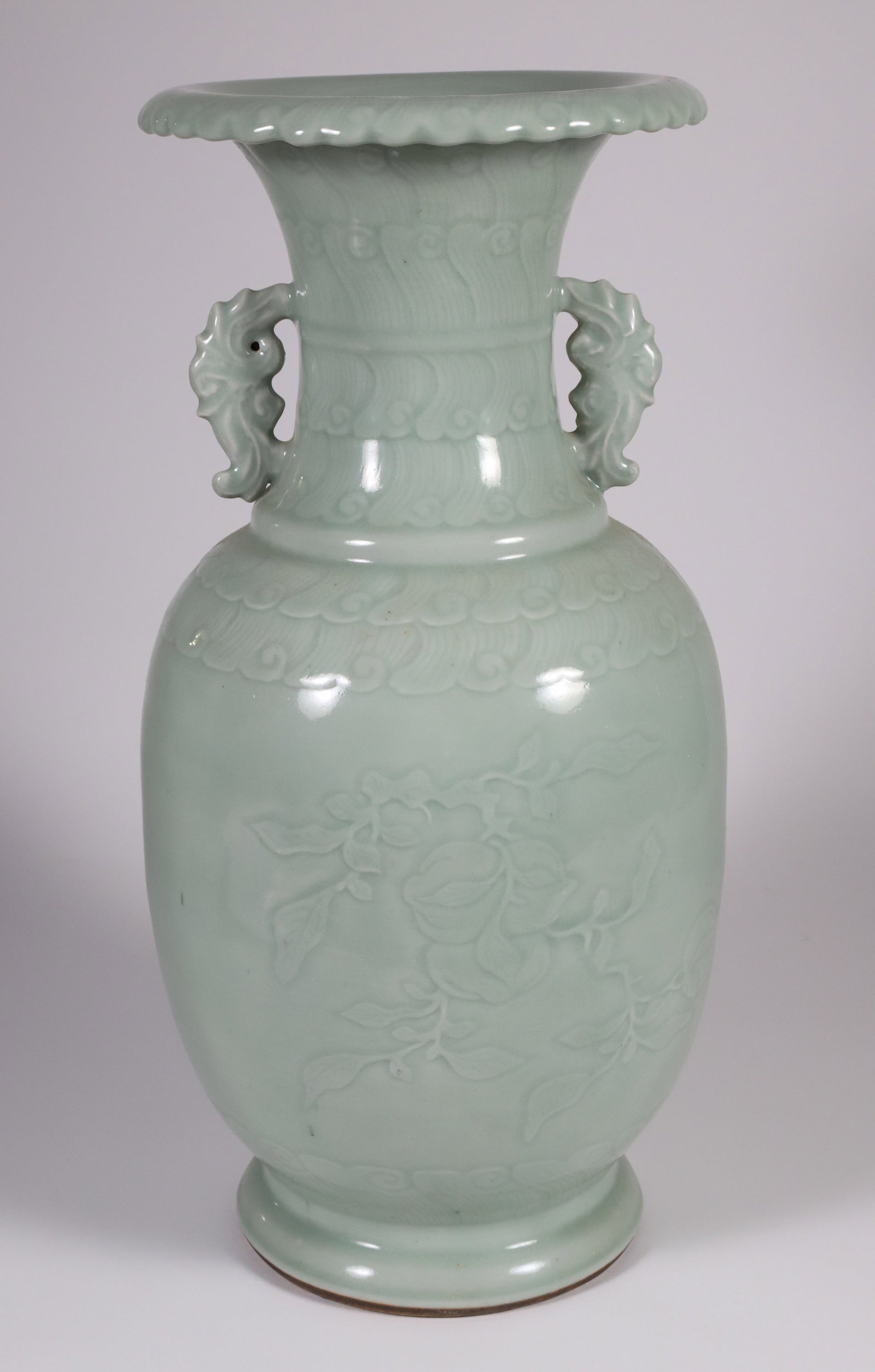 Celedon Porcelain Embossed Vase (1 of 8)