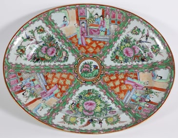 Rose Medallion Meat Platter, 19th Century
