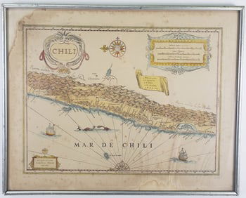 Antique Mar De Chili Map, 19th century