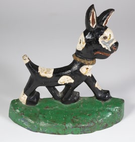Taylor Cook Cast Iron Painted Dog Doorstop, circa 1930