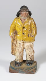 Antique Cast Iron Polychromed "Old Salt" Doorstop