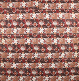Antique Calico Printed Star Quilt, 19th Century