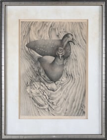 Elizabeth Saltonstall Limited Edition Black and White Lithograph "Decoys and Driftwood"