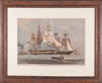 Lithograph "The United States Fleet Off Fort Pickens, Florida"