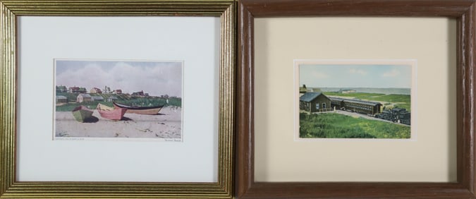 Two Vintage Nantucket Postcards 'Sconset Beach and Old Nantucket Railroad