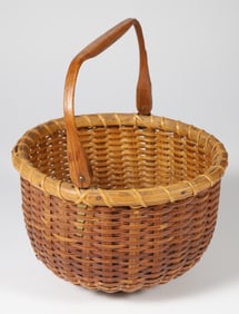 Small Round Open Swing Handle Nantucket Basket