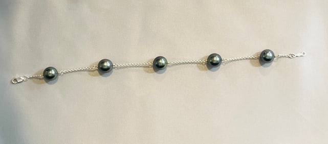 10mm Tahitian South Sea Grey Pearl Bracelet