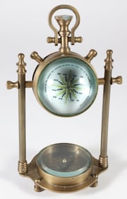 Contemporary Brass Orb Clock