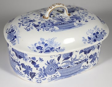 Dresden Opaque China Covered Casserole, 19th Century