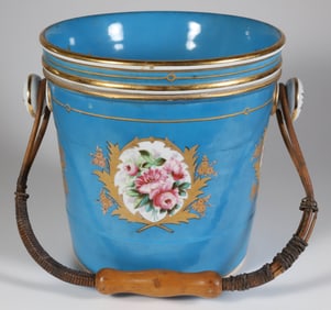 French Porcelain Waste Bucket, 19th Century