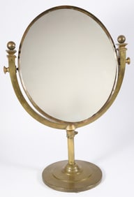 Vintage Tabletop Brass Easel Dressing Mirror, 19th Century