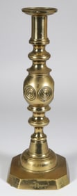 19th Century English Brass Pushup Candlestick
