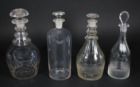 Four Various Antique Crystal Decanters