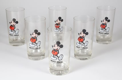 Set of Six Original Mickey Mouse Glasses