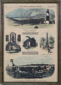 Frank Leslie's Illustrated Newspaper Framed Clipping "Attractions of the Summer Season Nantucket