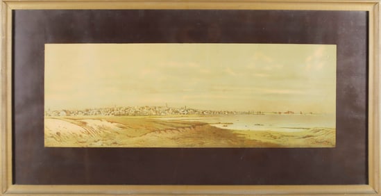 Wendell Macy Chromolithograph "View of the Town of Nantucket from Monomoy"