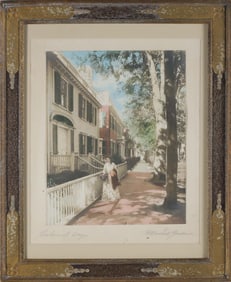 Marshall Gardiner Colored Photograph "Colonial Days" Depicting 99 Main Street, Nantucket