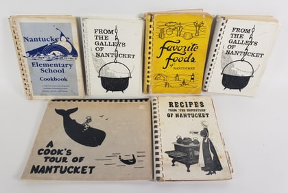 Collection of Six Vintage Nantucket Cookbooks, 20th century