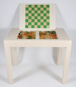 Lorin Marsh Faux Basket Weave Contemporary Game Table