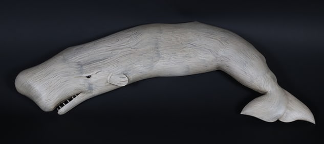 Brian Mitchell Carved Wood Sperm Whale