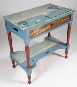 Charle Munro Decorated Antique Work Stand, circa 2006