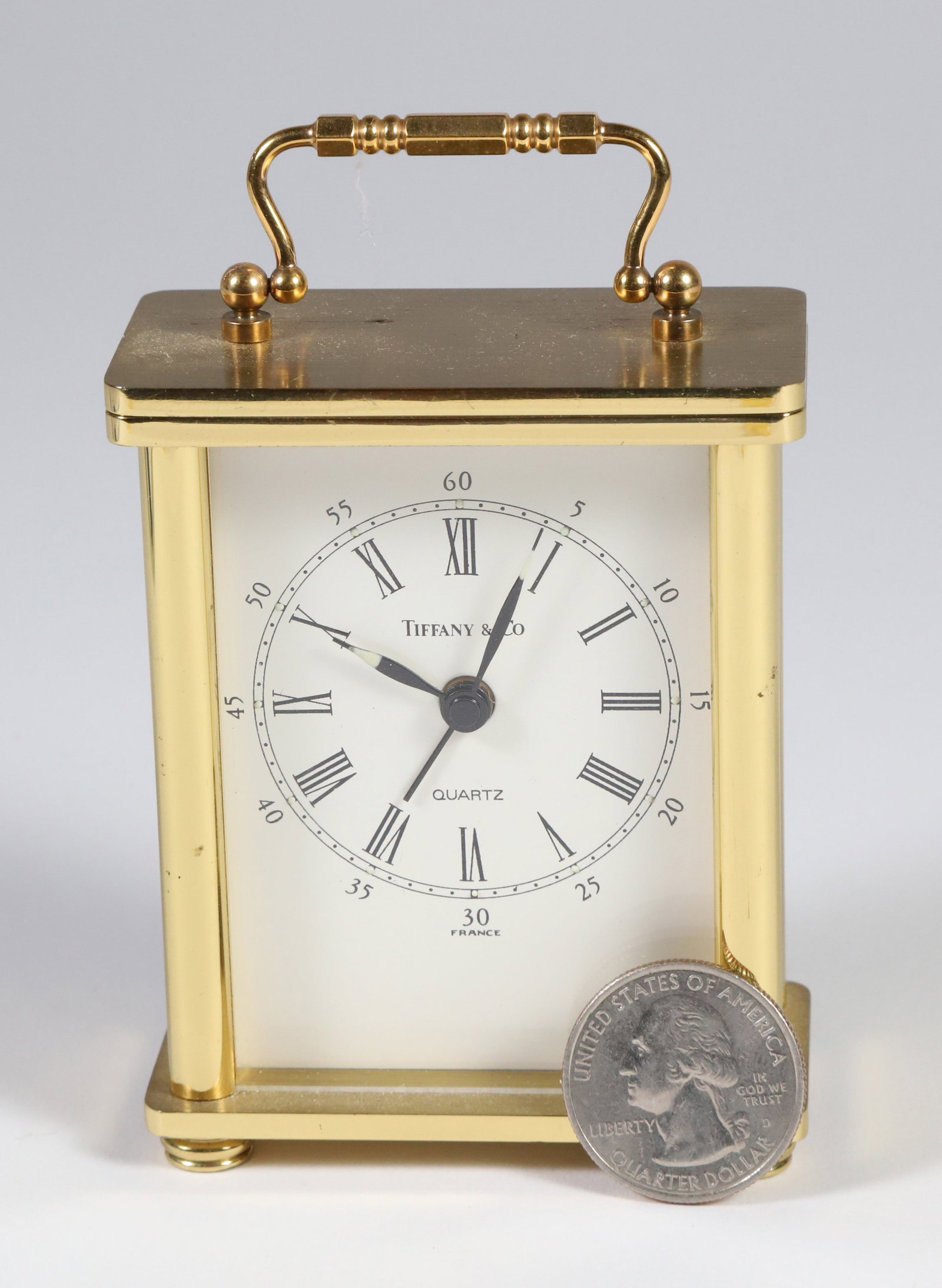 Tiffany & Co. Brass Carriage Clock (1 of 6)