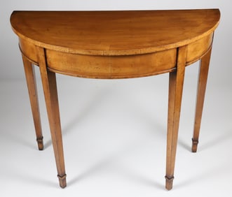 Contemporary English Mahogany Hepplewhite Style Demi-Lune Table