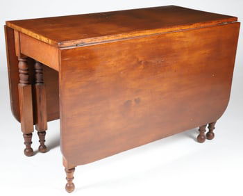 New York Mahogany Drop Leaf Dining Table, 19th Century