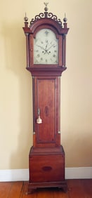 Mahogany Inlaid Tall Case Clock, 19th Century