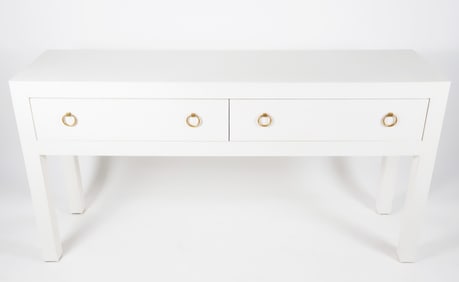 Contemporary Serena & Lily White Painted Textured Console